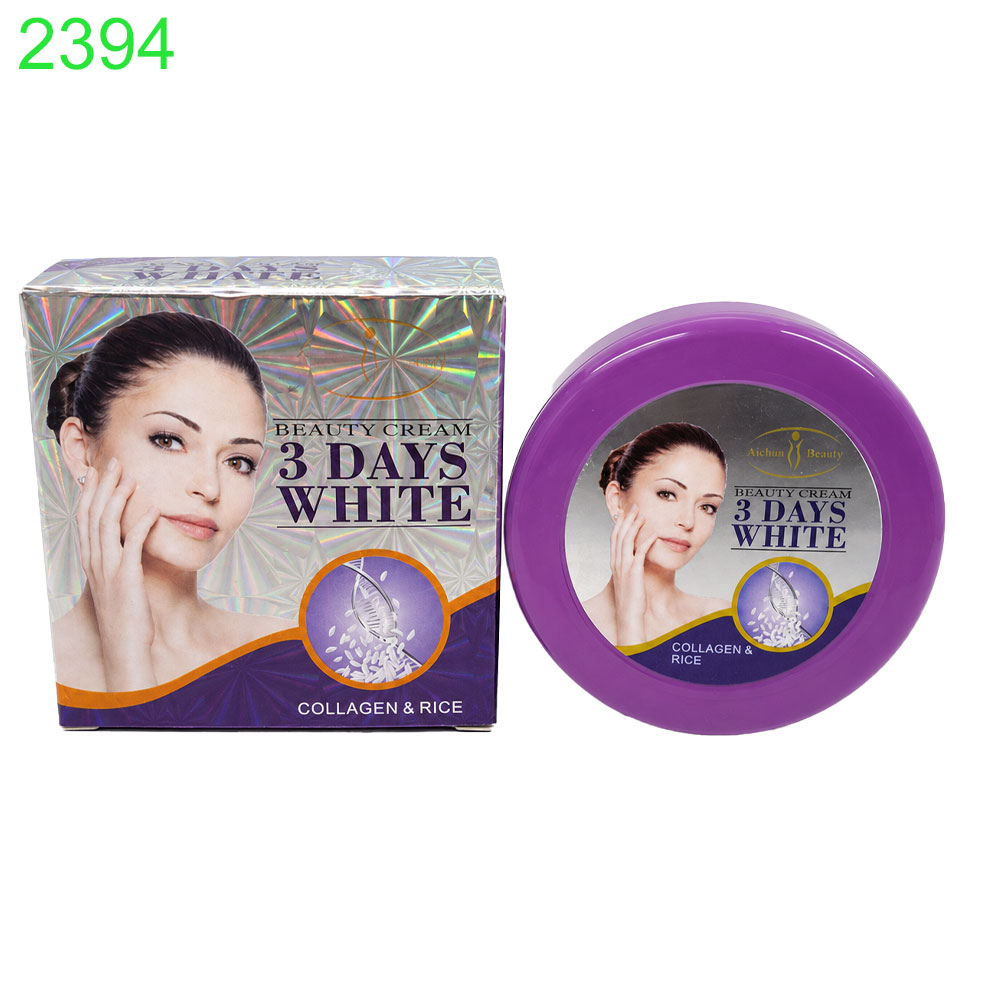 Крем за лице с ориз и колаген Beauty Cream 3 Days White с избелващ ефект против бръчки 30 мл