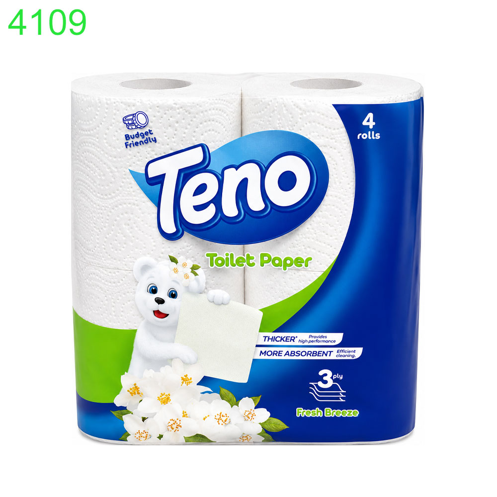 Тоалетна хартия Teno Sweet Spring бяла ароматизирана 3 пласта 4бр 0.73€/4ка/ 12 4-ки в чувал