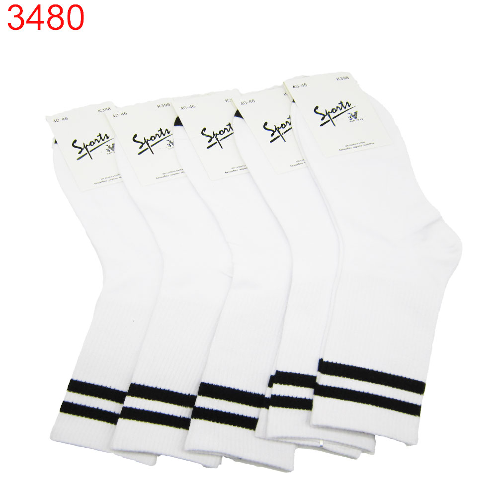 Чорап безшевен мъжки San Vivi Sports бял памук 40-46/ 10бр /0.82€/бр