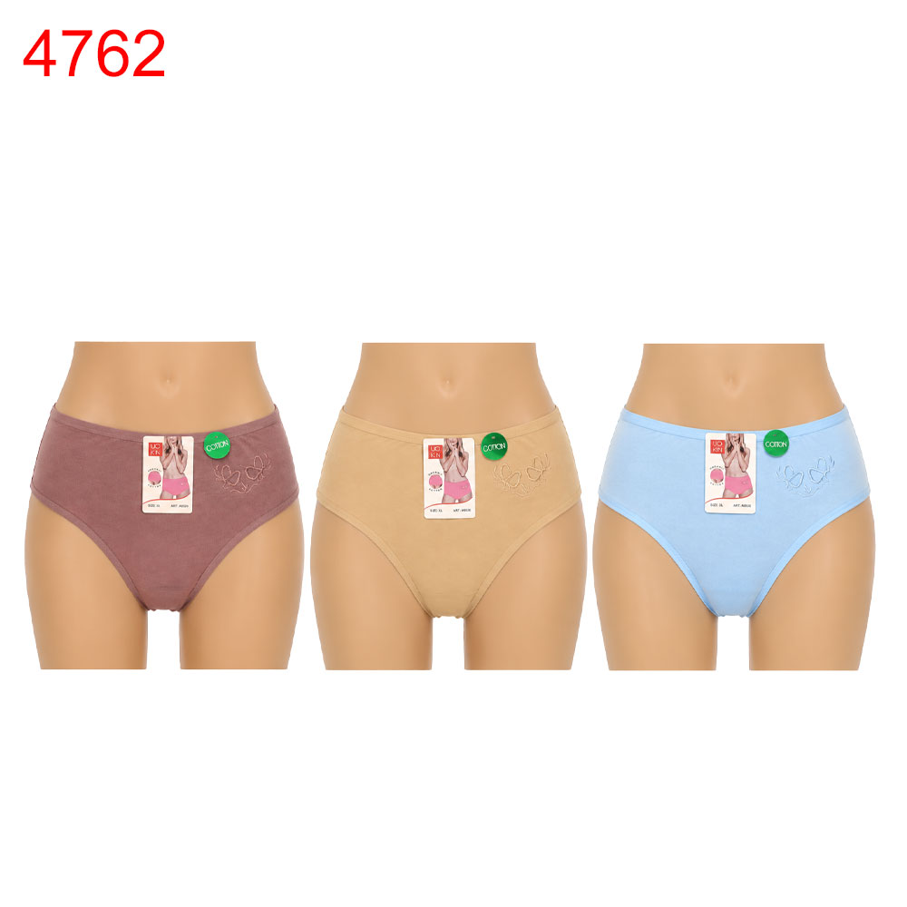 Бикини дамски памук с бродерия/12 броя в стек/микс от цветове XL-3XL/1.05€ за брой